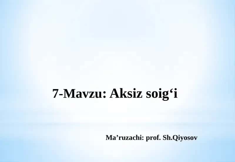 Aksiz soig‘i