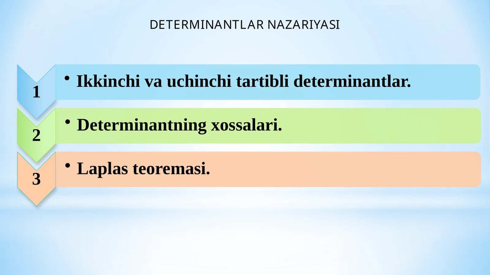 DETERMINANTLAR NAZARIYASI
