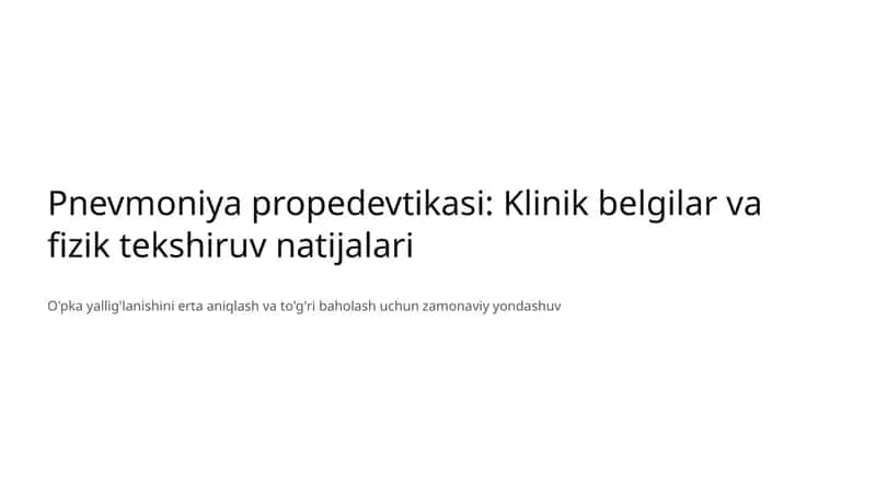 Pnevmoniya propedevtikasi