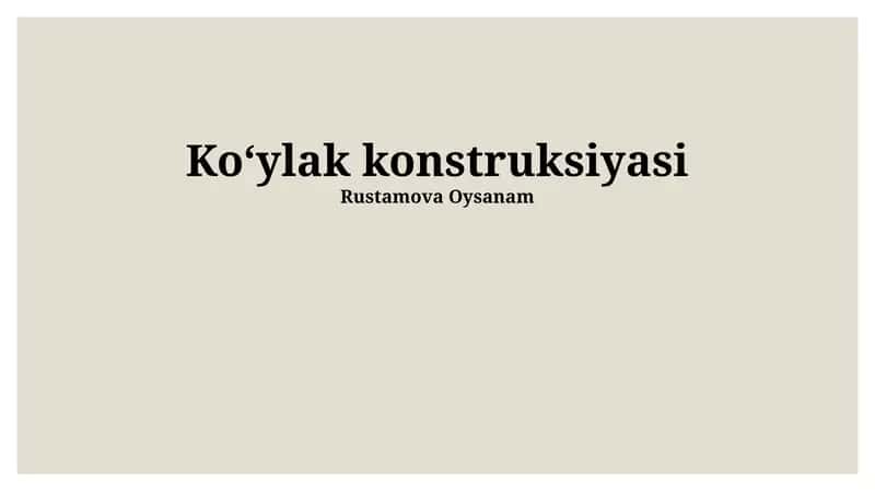 Koʻylak konstruksiyasi