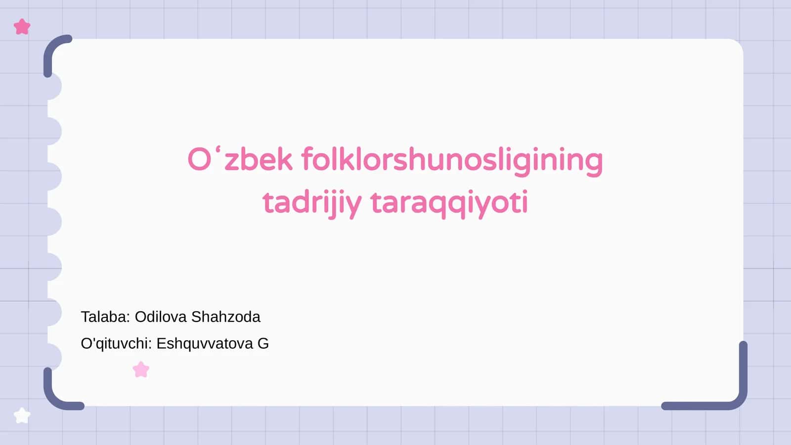 Oʻzbek folklorshunosligining tadrijiy taraqqiyoti