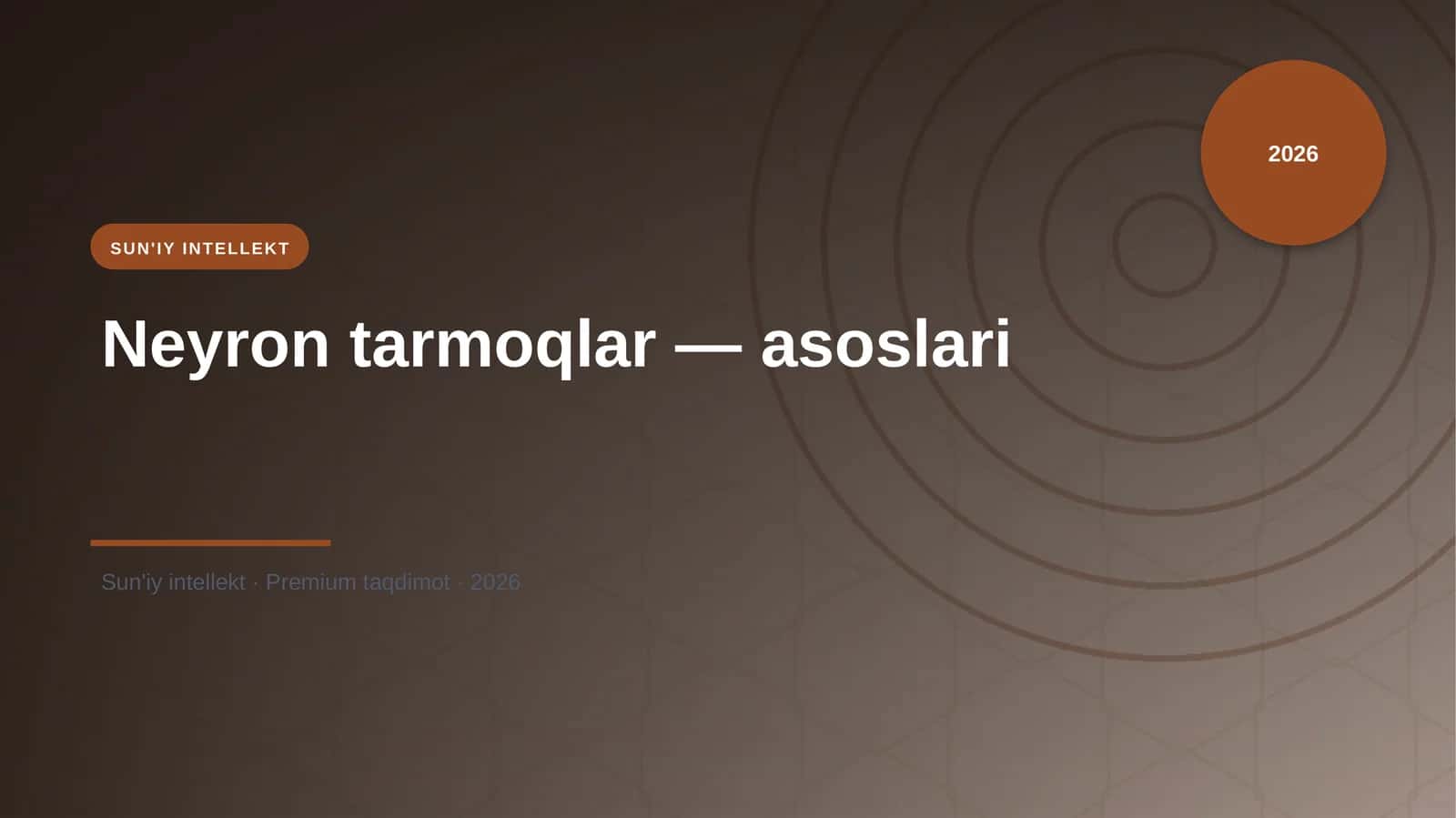 Neyron tarmoqlar — asoslari