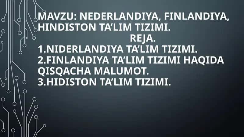 Nederlandiya, Finlandiya, Hindiston ta’lim tizimi