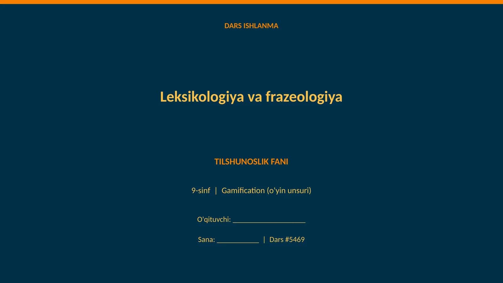 DARS ISHLANMA