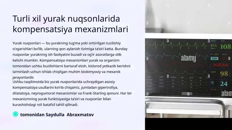 Yurak nuqsonlarida kompensatsiya mexanizmlari