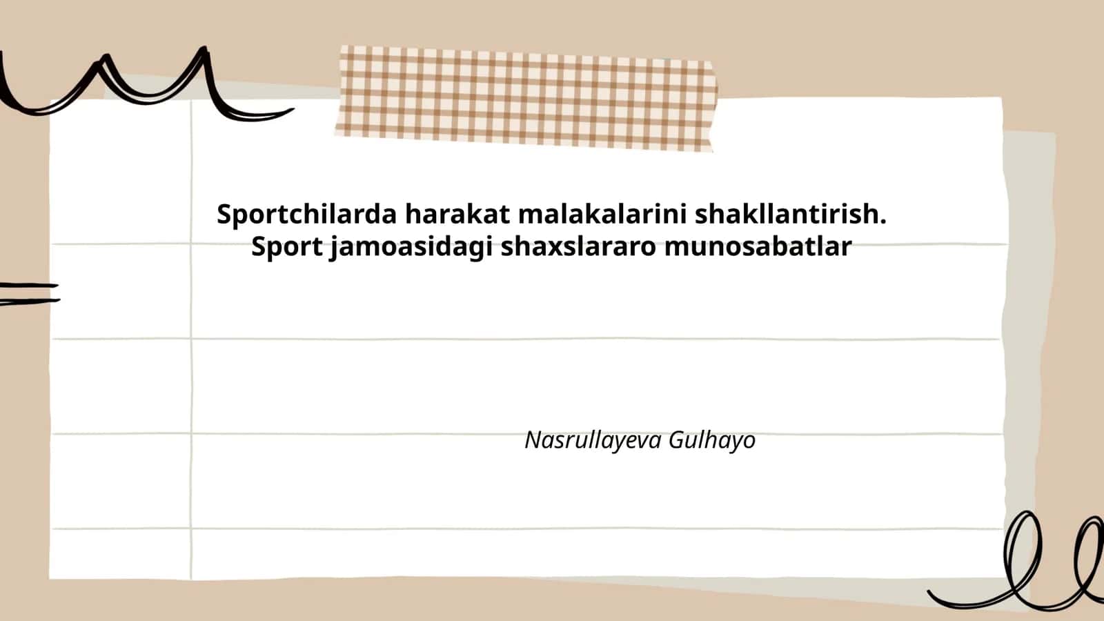Sportchilarda harakat malakalarini shakllantirish