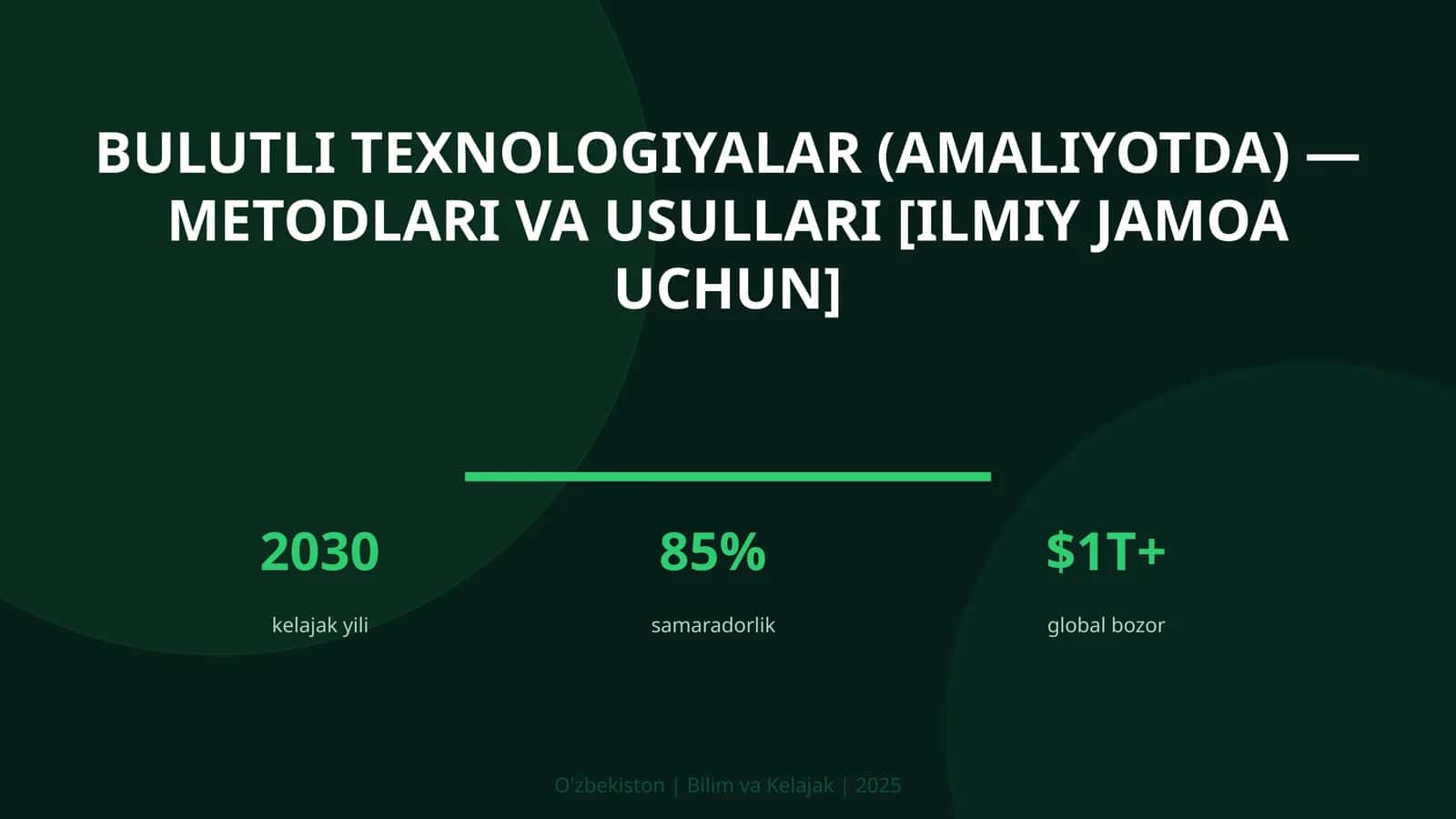 Bulutli texnologiyalar (amaliyotda) — metodlari va usullari [ilmiy jamoa uchun]