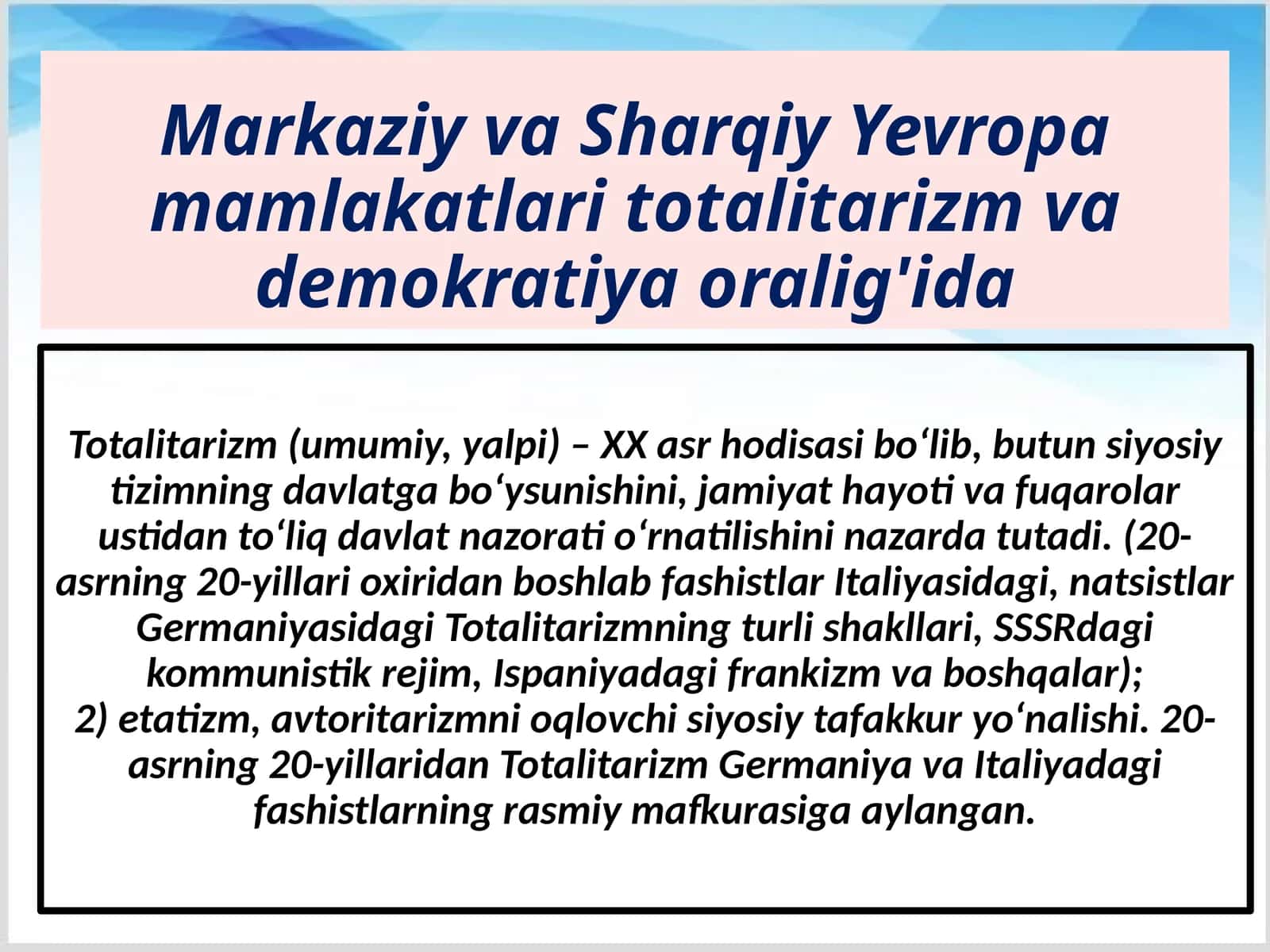 Totalitarizm va demokratiya