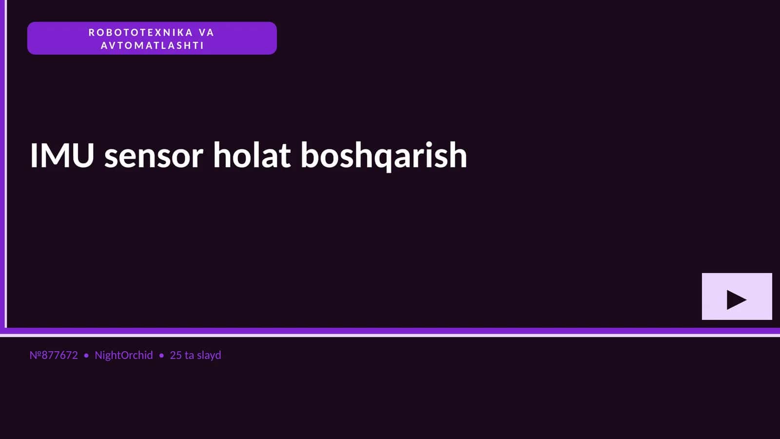 ROBOTOTEXNIKA VA AVTOMATLASHTI