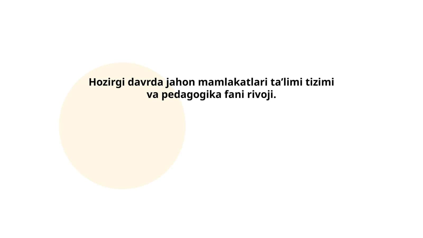 Ta'lim tizimining zamonaviy tendensiyalari