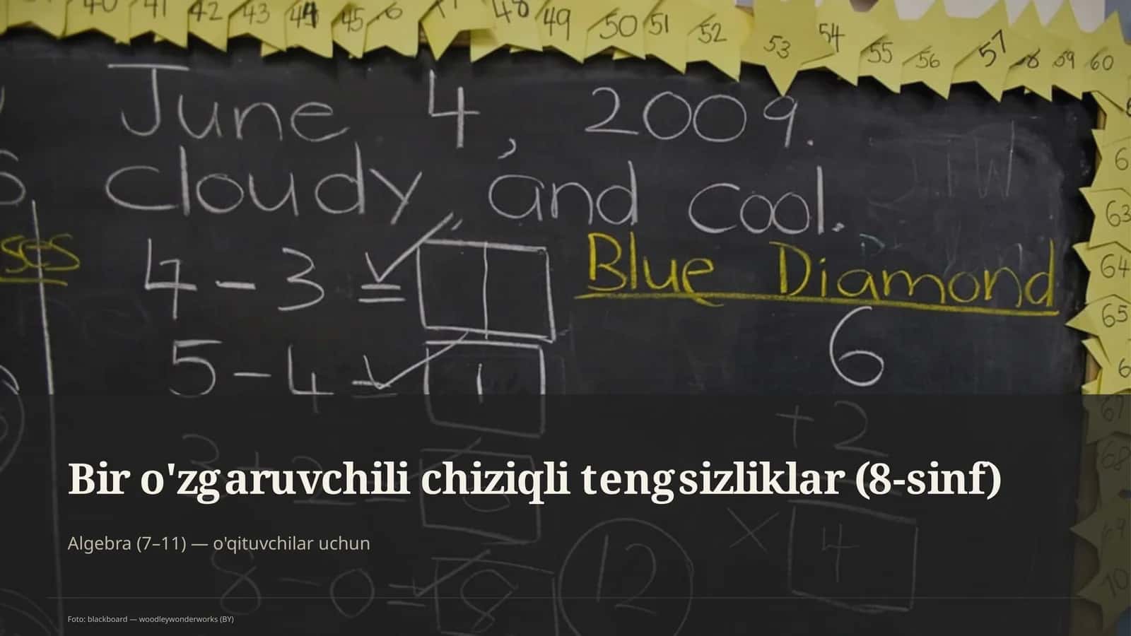 Bir o'zgaruvchili chiziqli tengsizliklar (8-sinf)