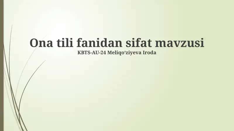 Ona tili fanidan sifat