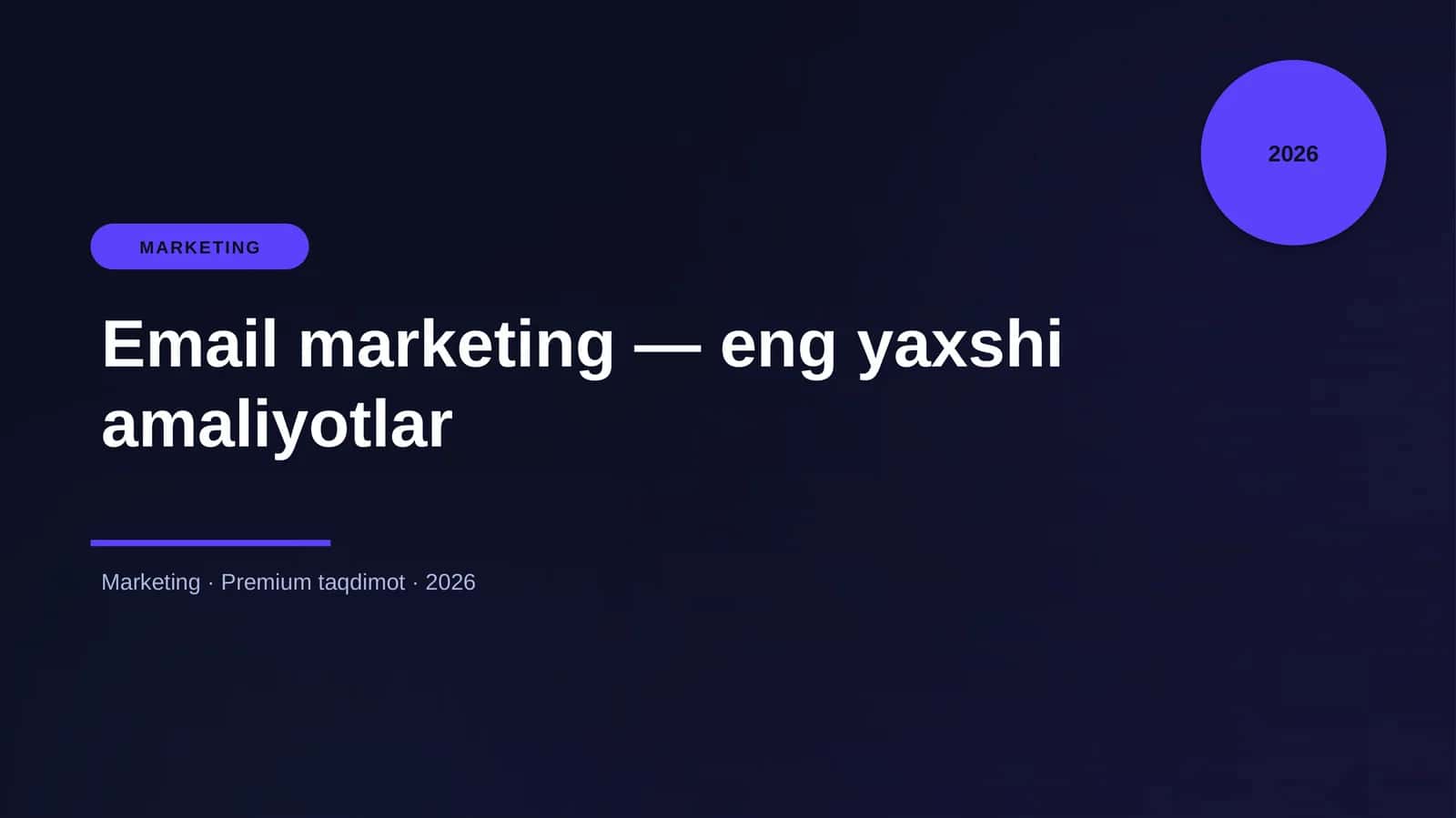Email marketing — eng yaxshi amaliyotlar