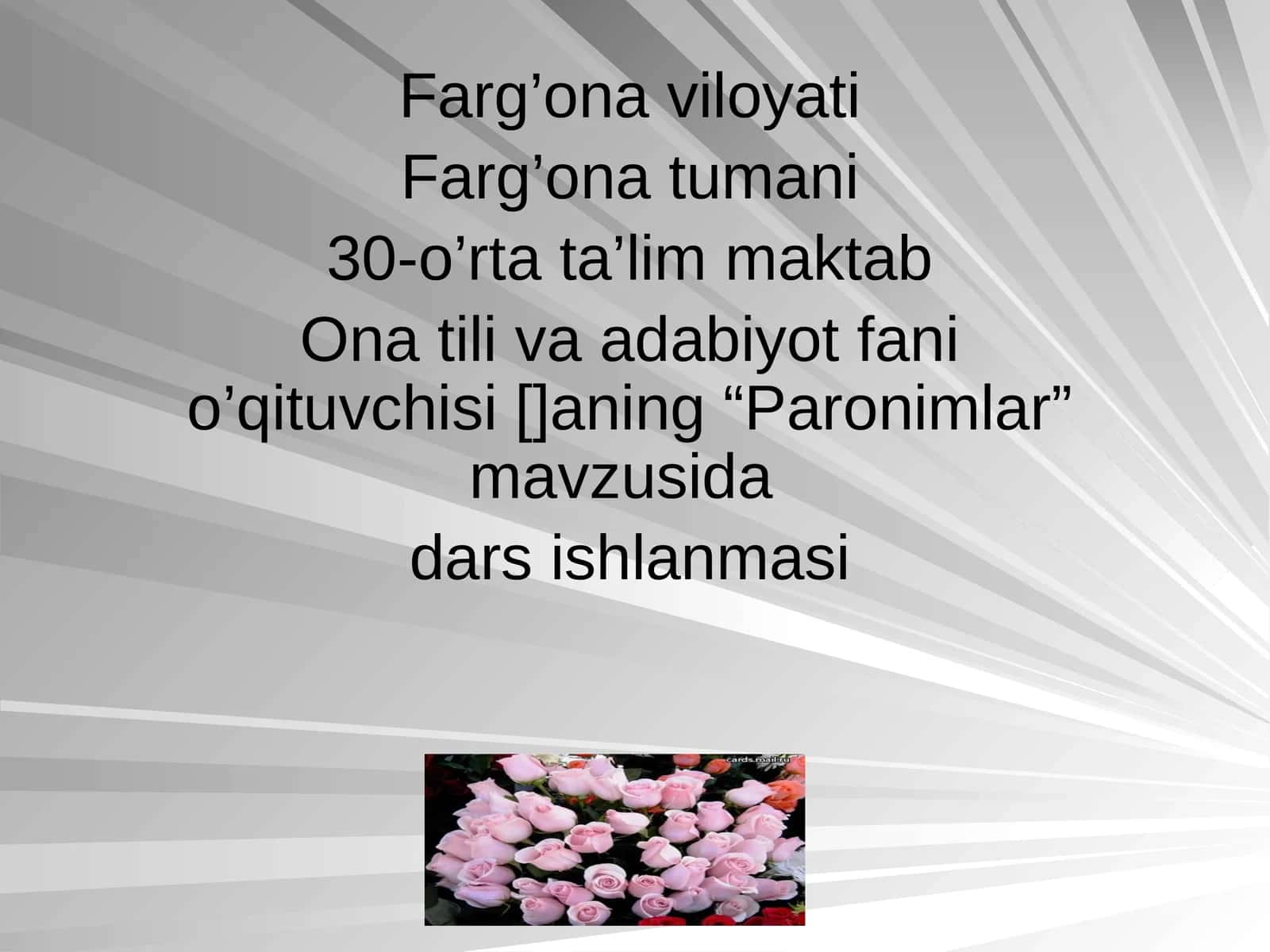 Paronimlar dars ishlanmasi