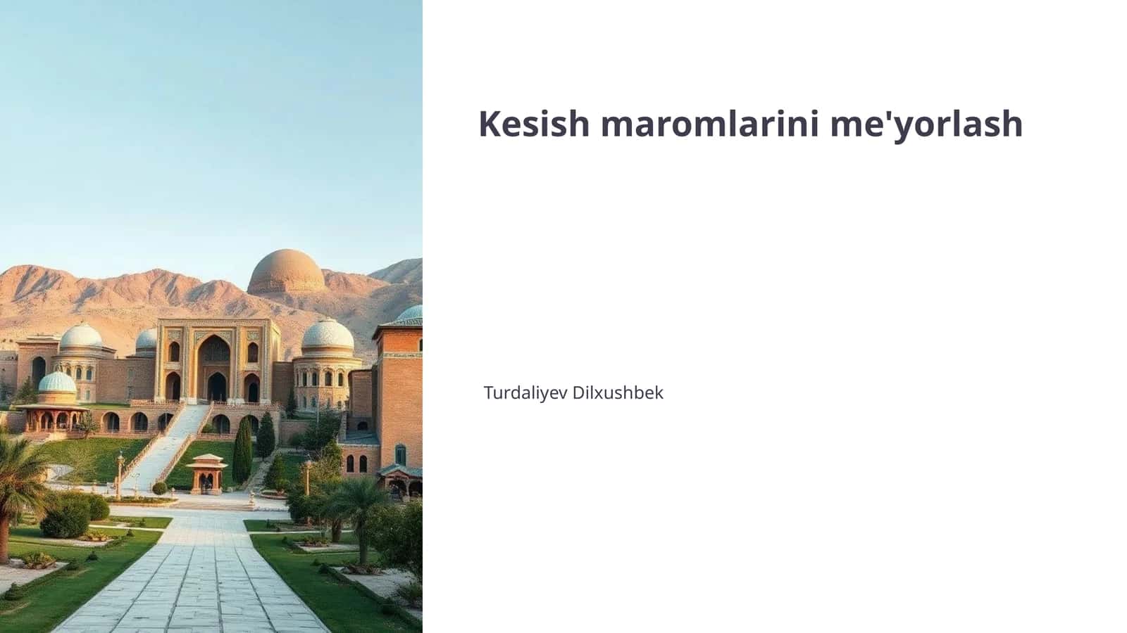 Kesish maromlarini me'yorlash