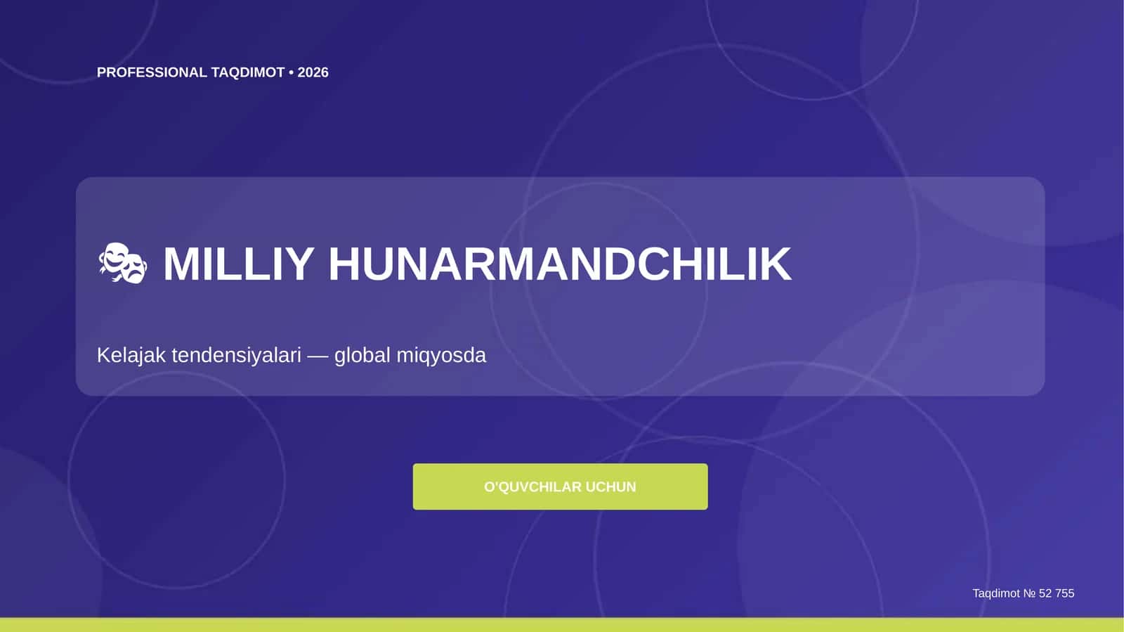 Milliy hunarmandchilik: kelajak tendensiyalari (global miqyosda) [o'quvchilar uchun]