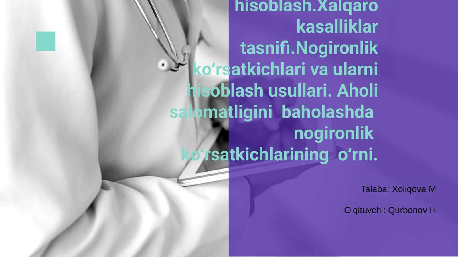 Aholi kasallanishlari ko‘rsatkichlari va ularni hisoblash