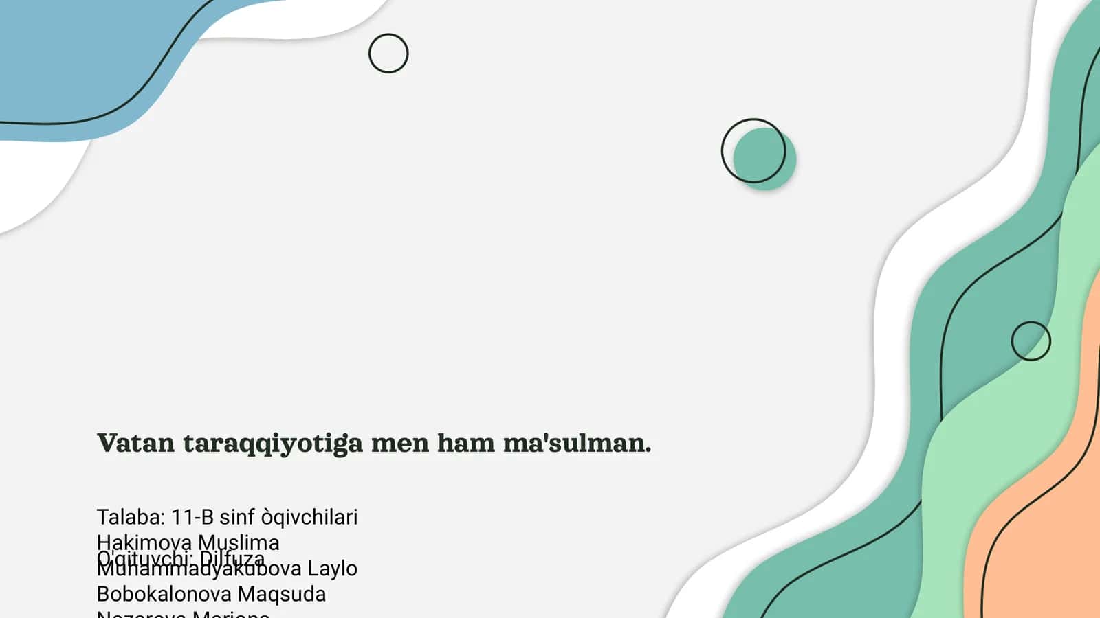 Vatan taraqqiyotiga men ham ma'sulman