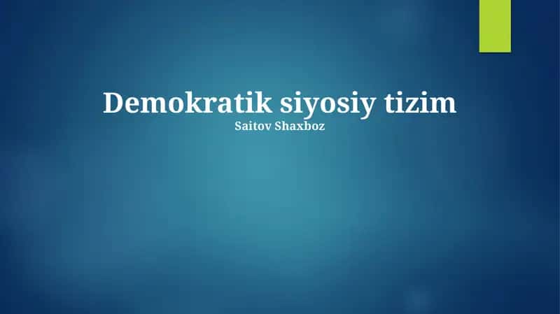 Demokratik siyosiy tizim