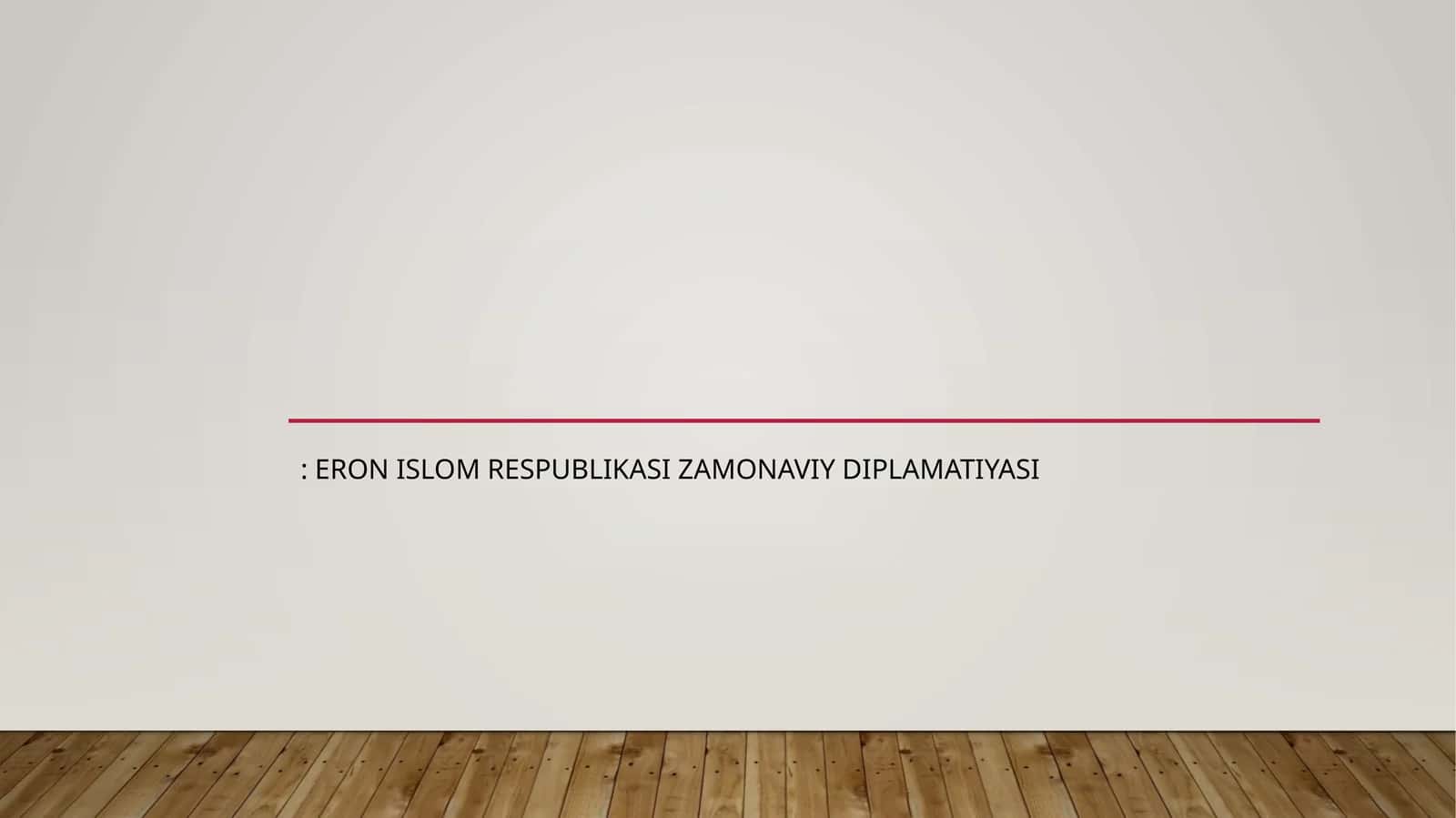 Eron islom Respublikasi zamonaviy diplamatiyasi
