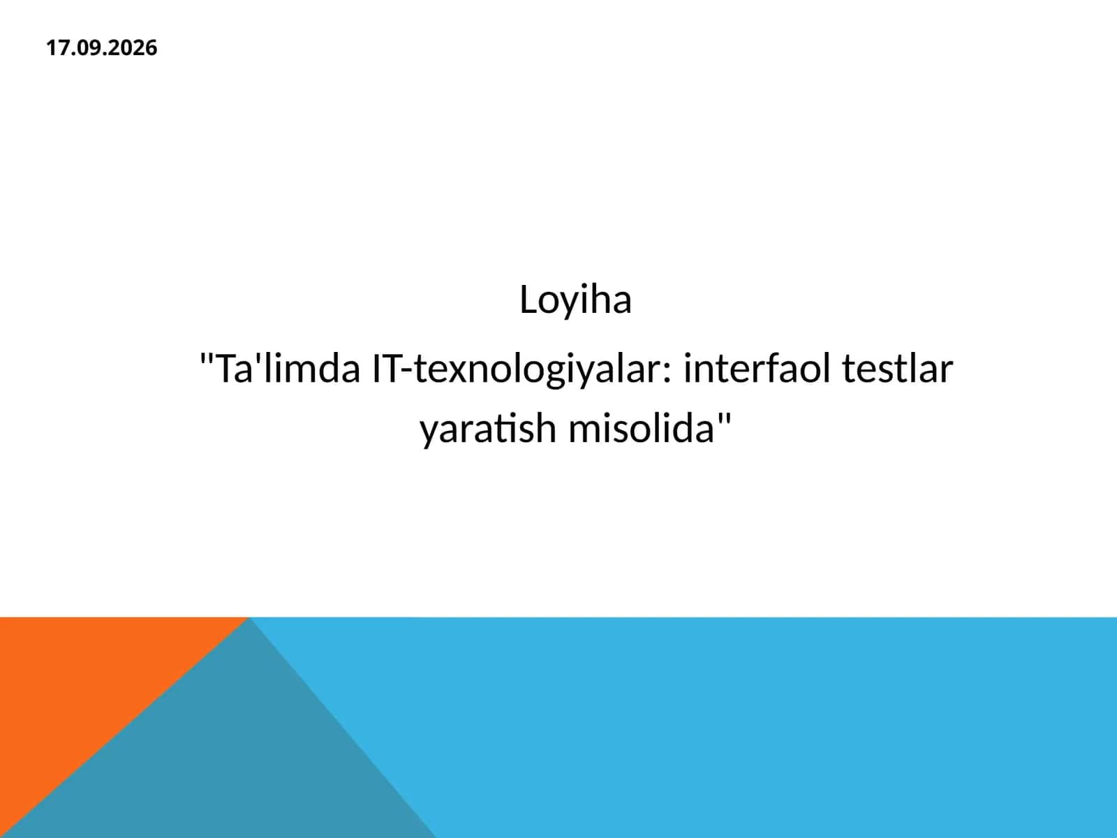 Informatika - Scratch muhitida loyiha yaratish