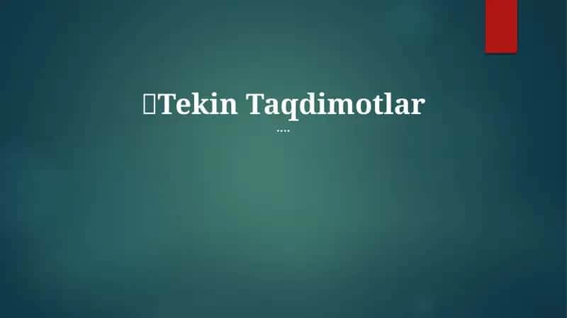 Bepul Taqdimotlar
