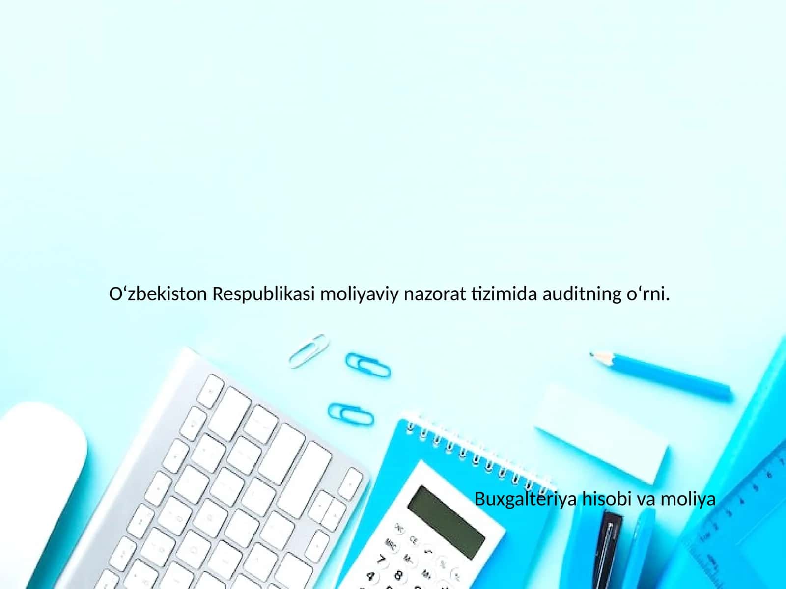 O‘zbekiston Respublikasi moliyaviy nazorat tizimida auditning o‘rni