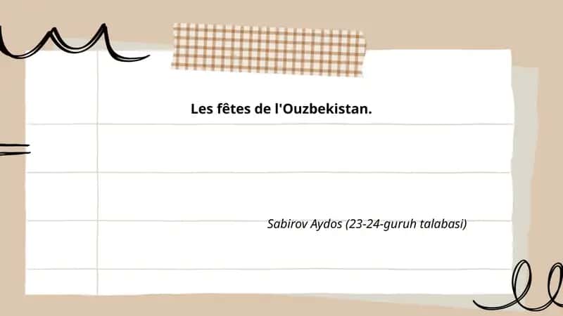 Les fêtes de l'Ouzbekistan