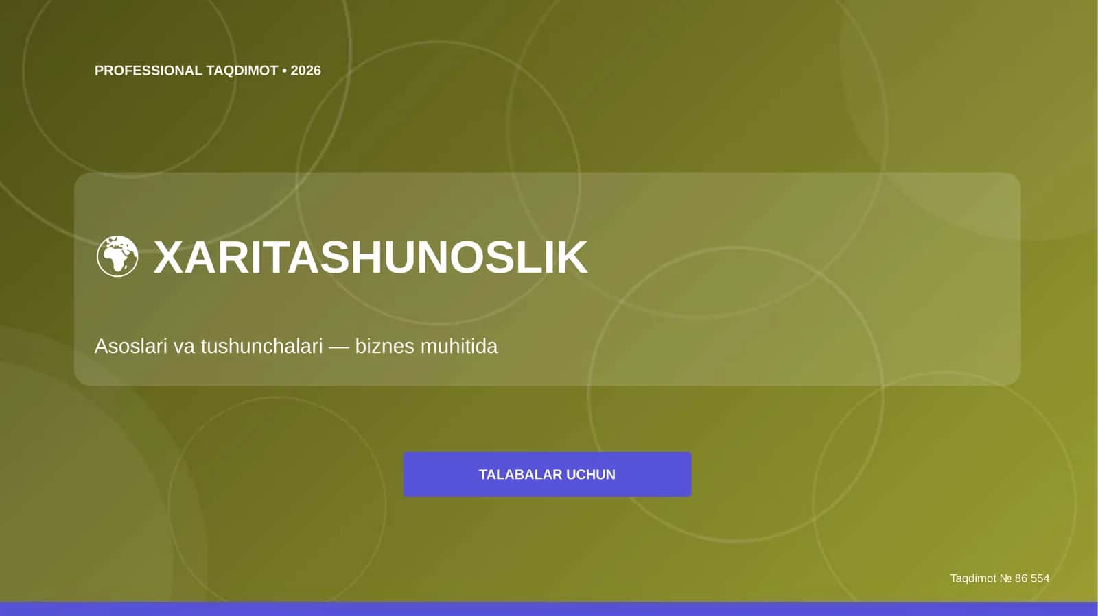 Xaritashunoslik: asoslari va tushunchalari (biznes muhitida) [talabalar uchun]