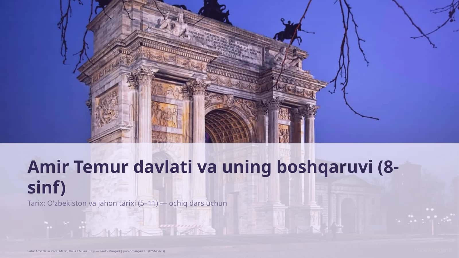 Amir Temur davlati va uning boshqaruvi (8-sinf)