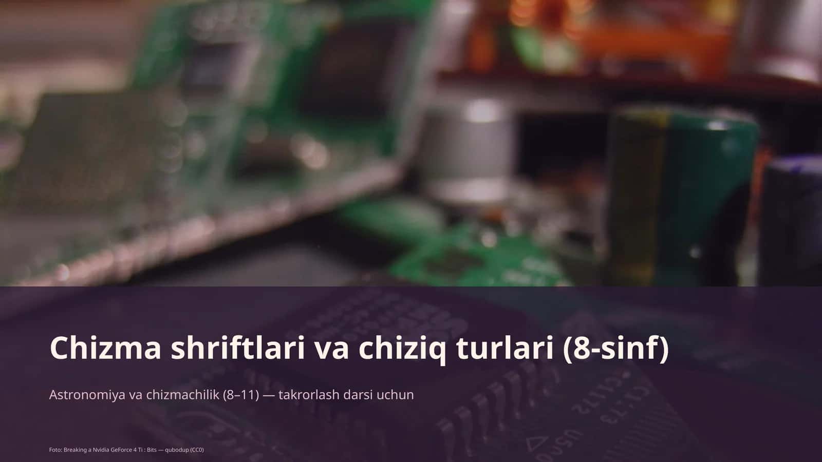 Chizma shriftlari va chiziq turlari (8-sinf)