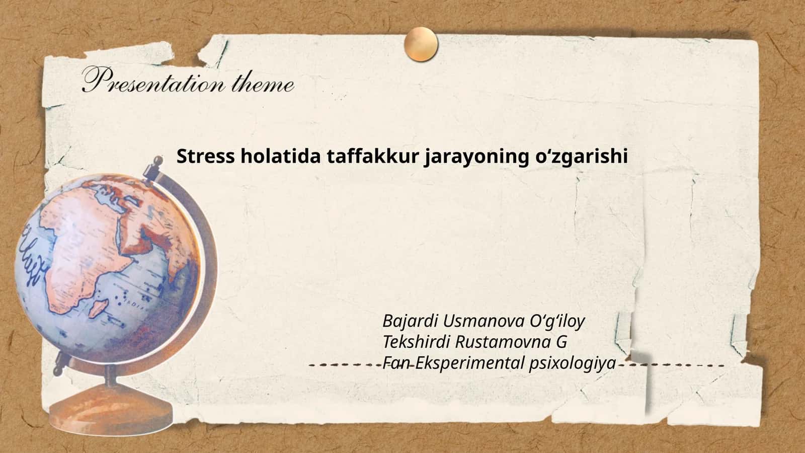 Stress holatida taffakkur jarayoning oʻzgarishi