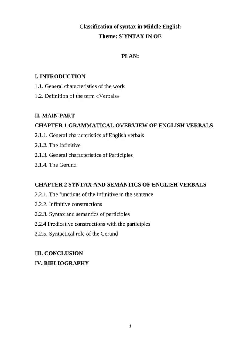 Classification of Syntax in Middle English