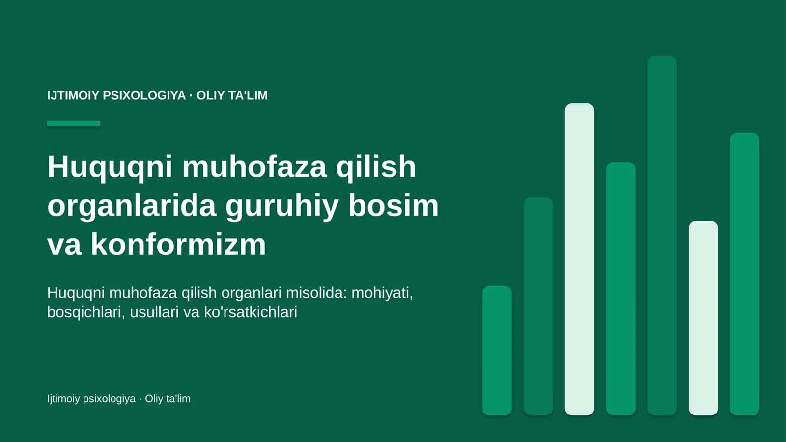 Huquqni muhofaza qilish organlarida guruhiy bosim va konformizm