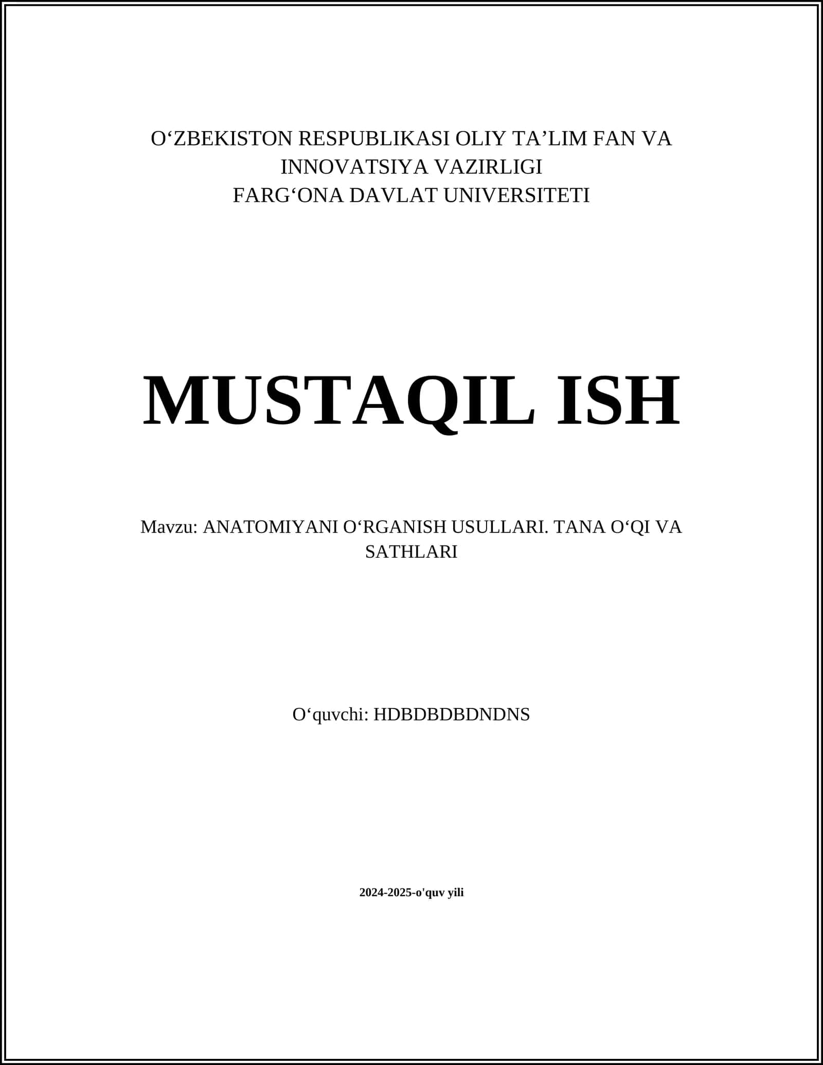 ANATOMIYANI OʻRGANISH USULLARI. TANA OʻQI VA SATHLARI
