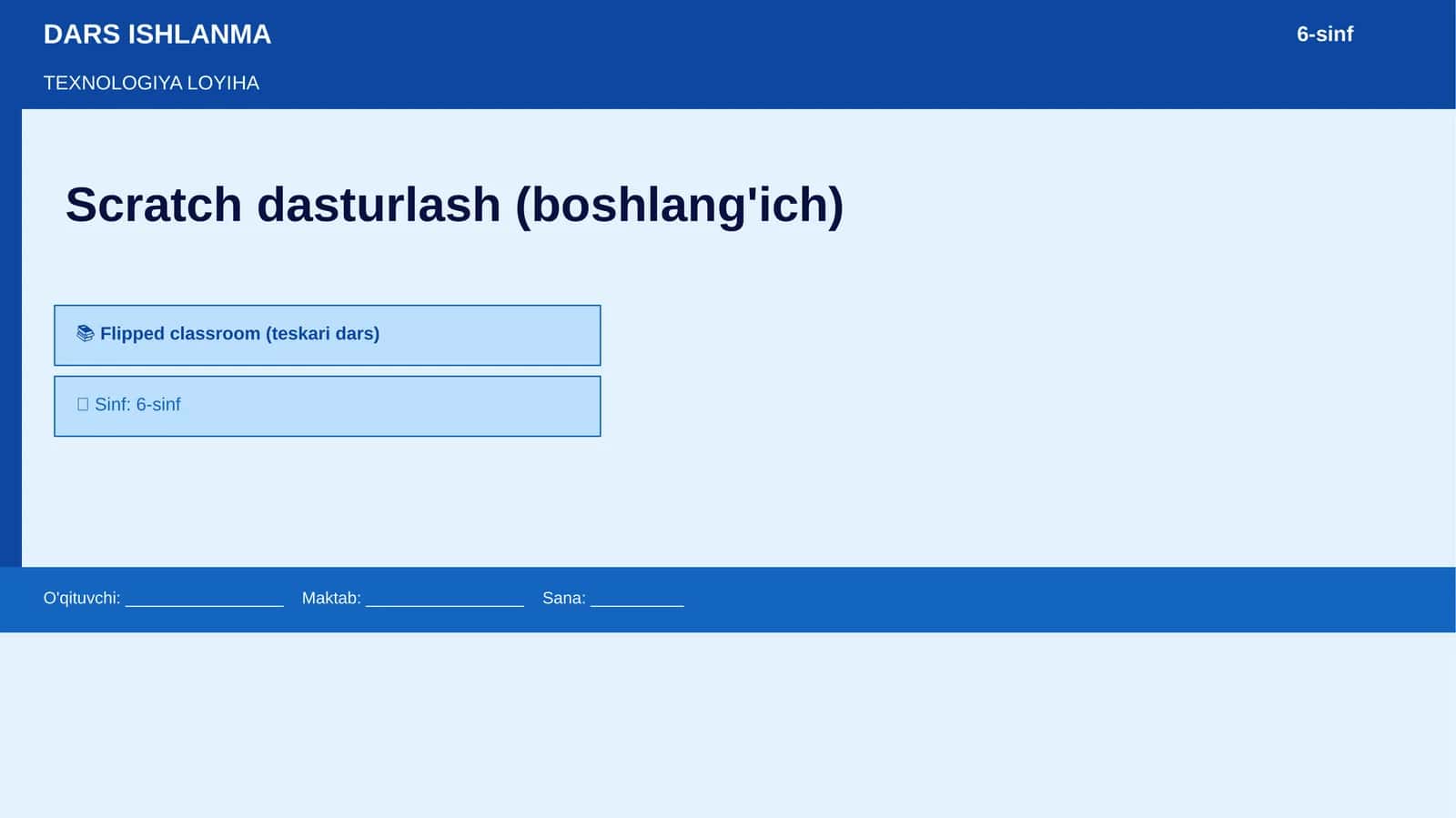 Scratch dasturlash (boshlang'ich)