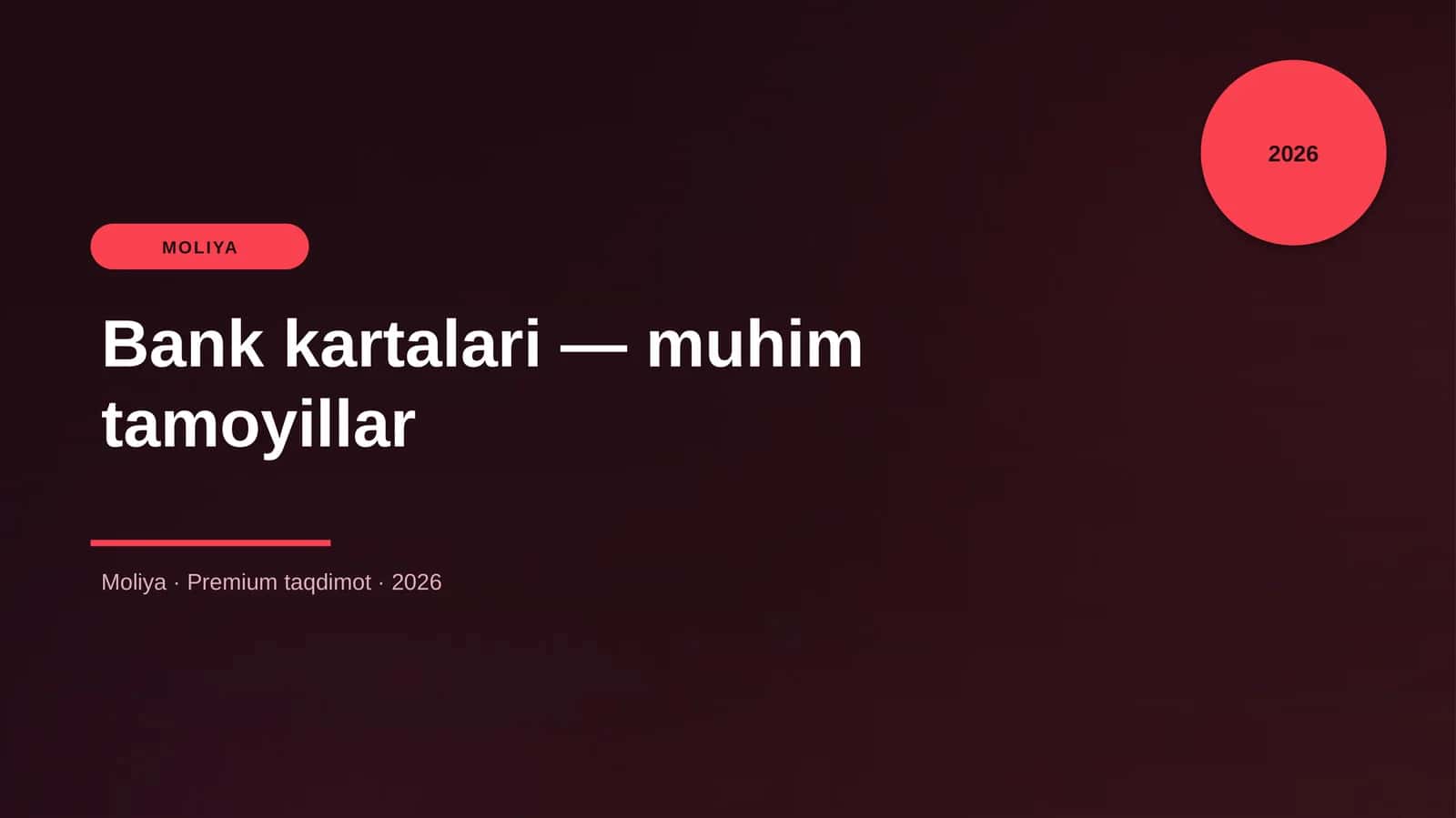 Bank kartalari — muhim tamoyillar