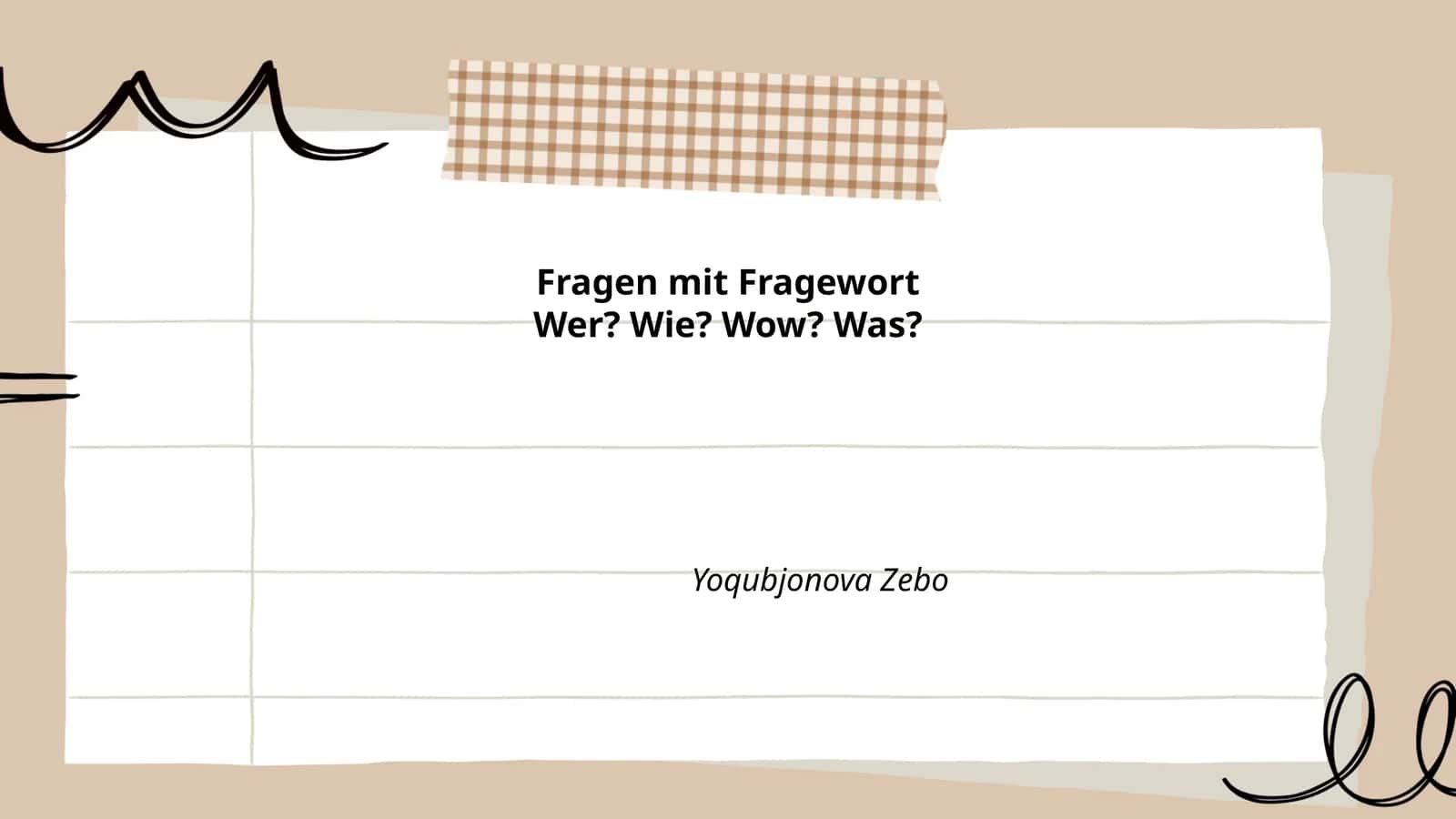 Fragen mit Fragewort