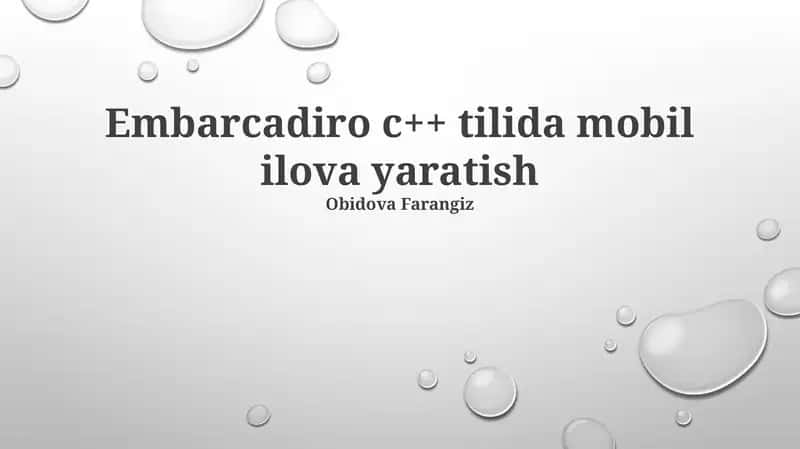 Embarcadiro c++ tilida mobil ilova yaratish