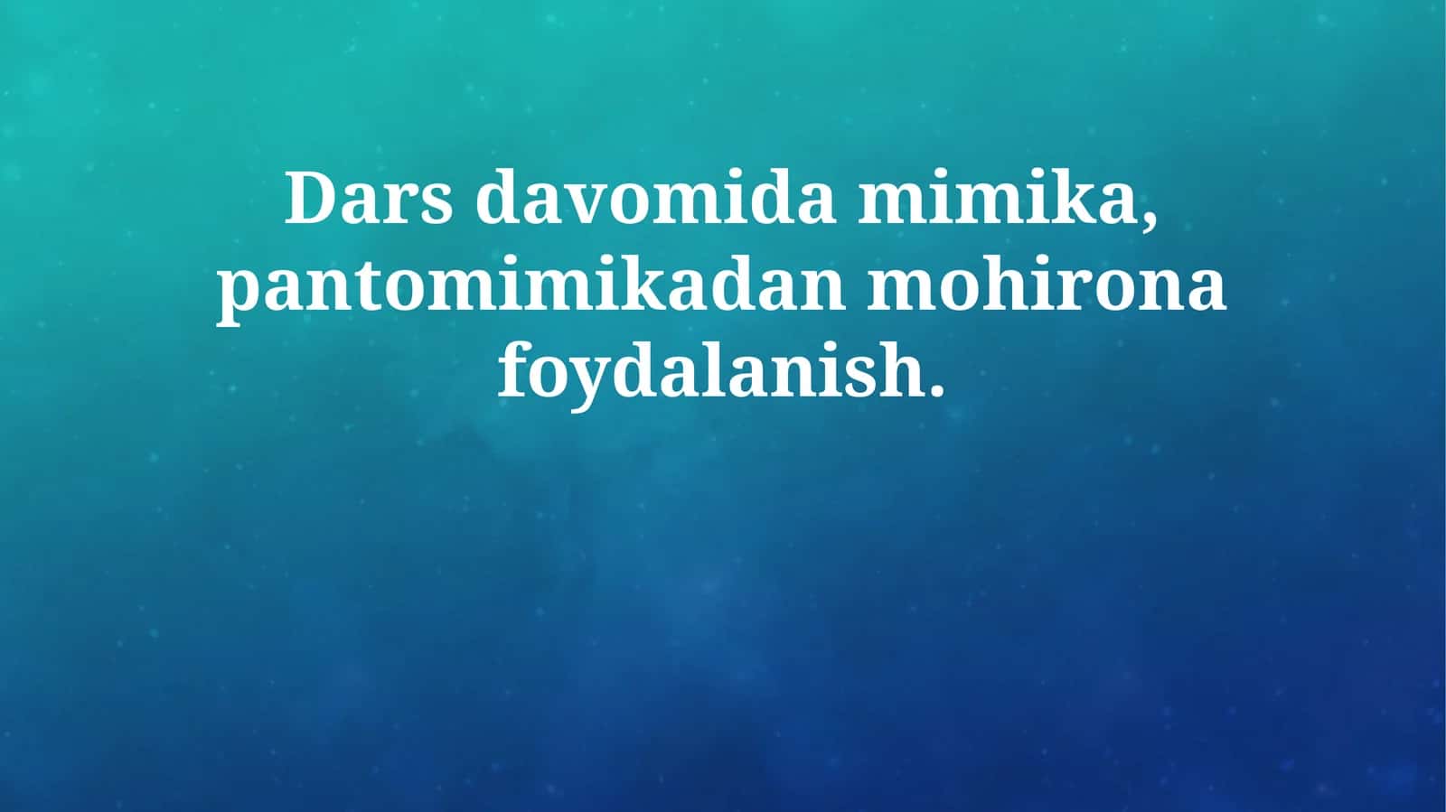 Sahnadagi harakatlar bilan uyg‘unlashtirish