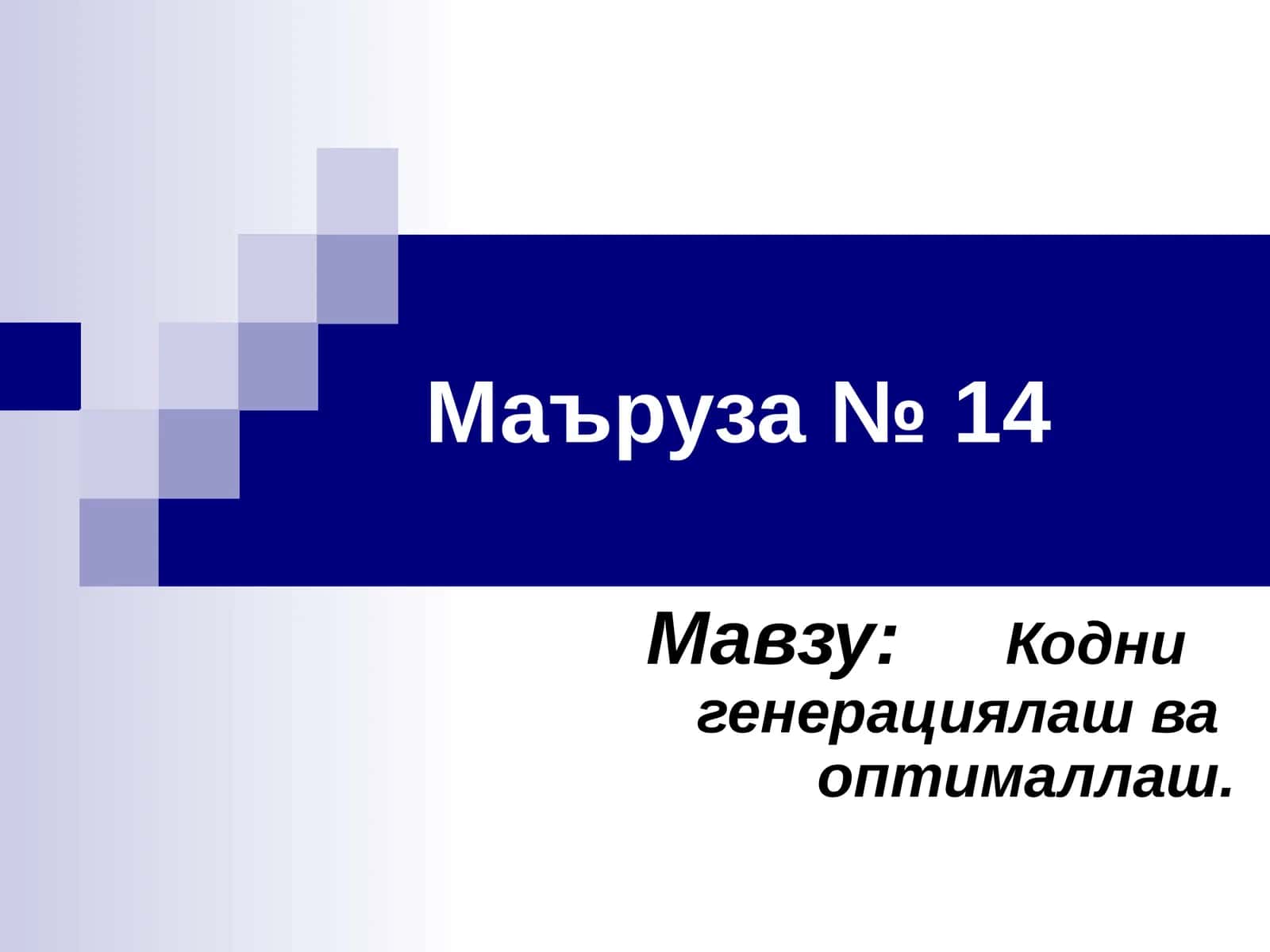 dastur kodini optimallashtirish 1