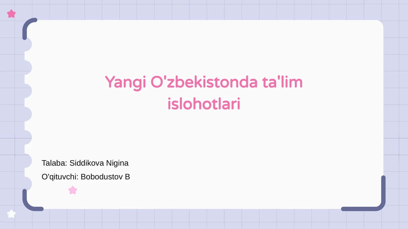 Yangi O'zbekistonda ta'lim islohotlari