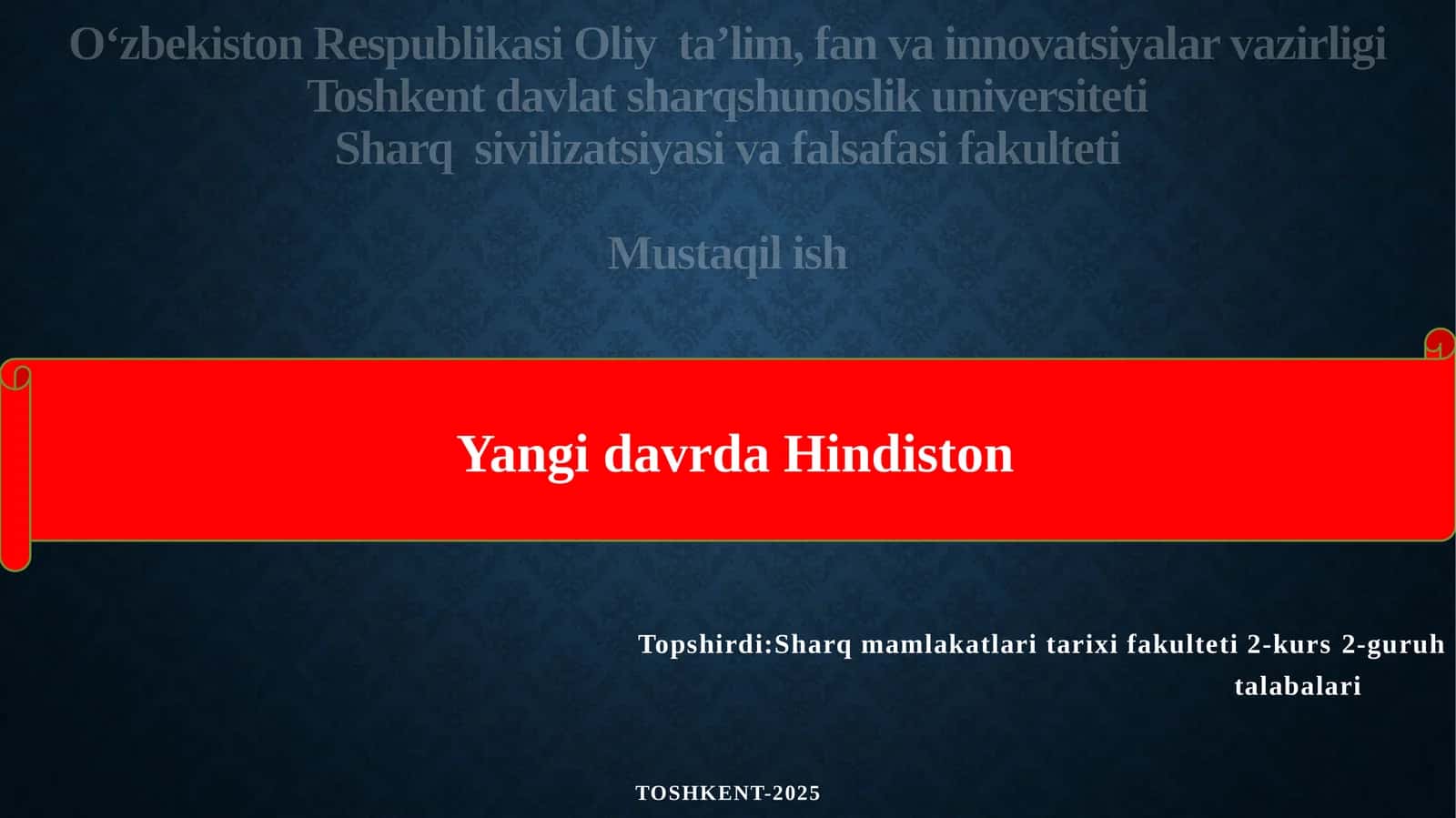 Yangidavrda Hindiston