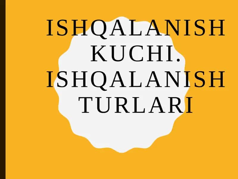 Ishqalanish kuchi. Ishqalanish turlari. prezentatsiya
