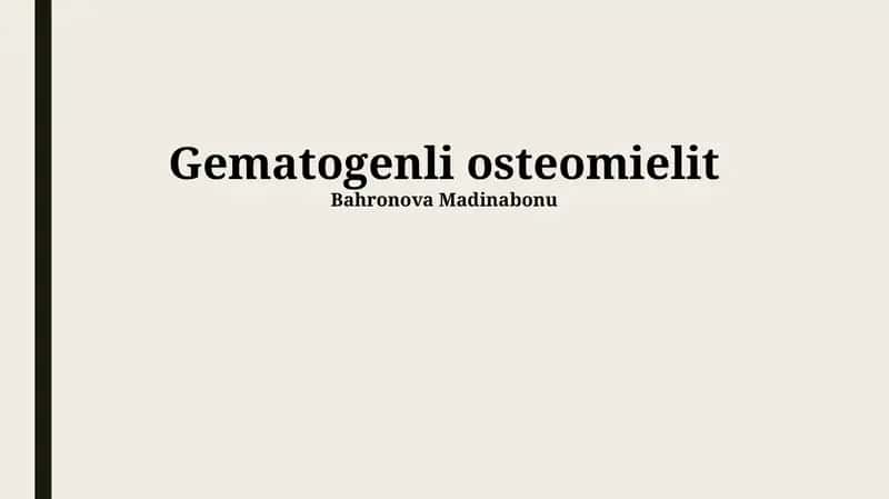 Gematogenli osteomielit