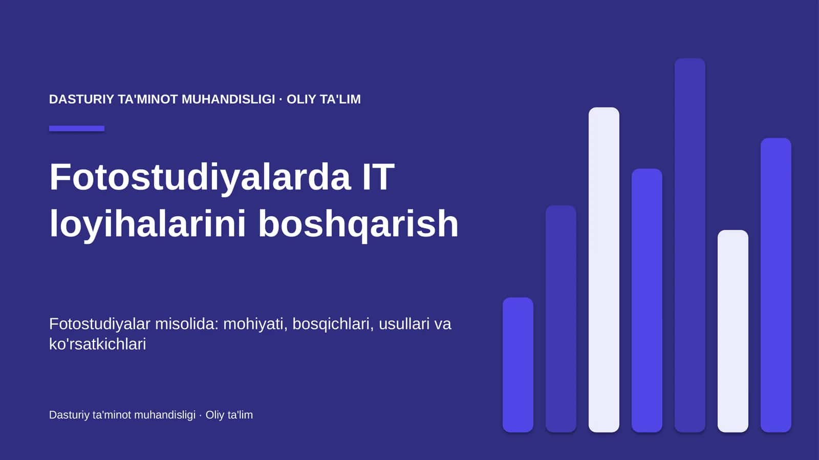 Fotostudiyalarda IT loyihalarini boshqarish