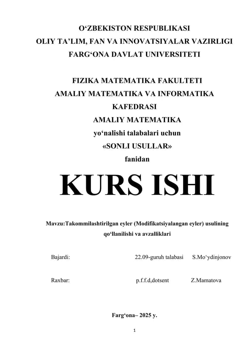 «SONLI USULLAR»
