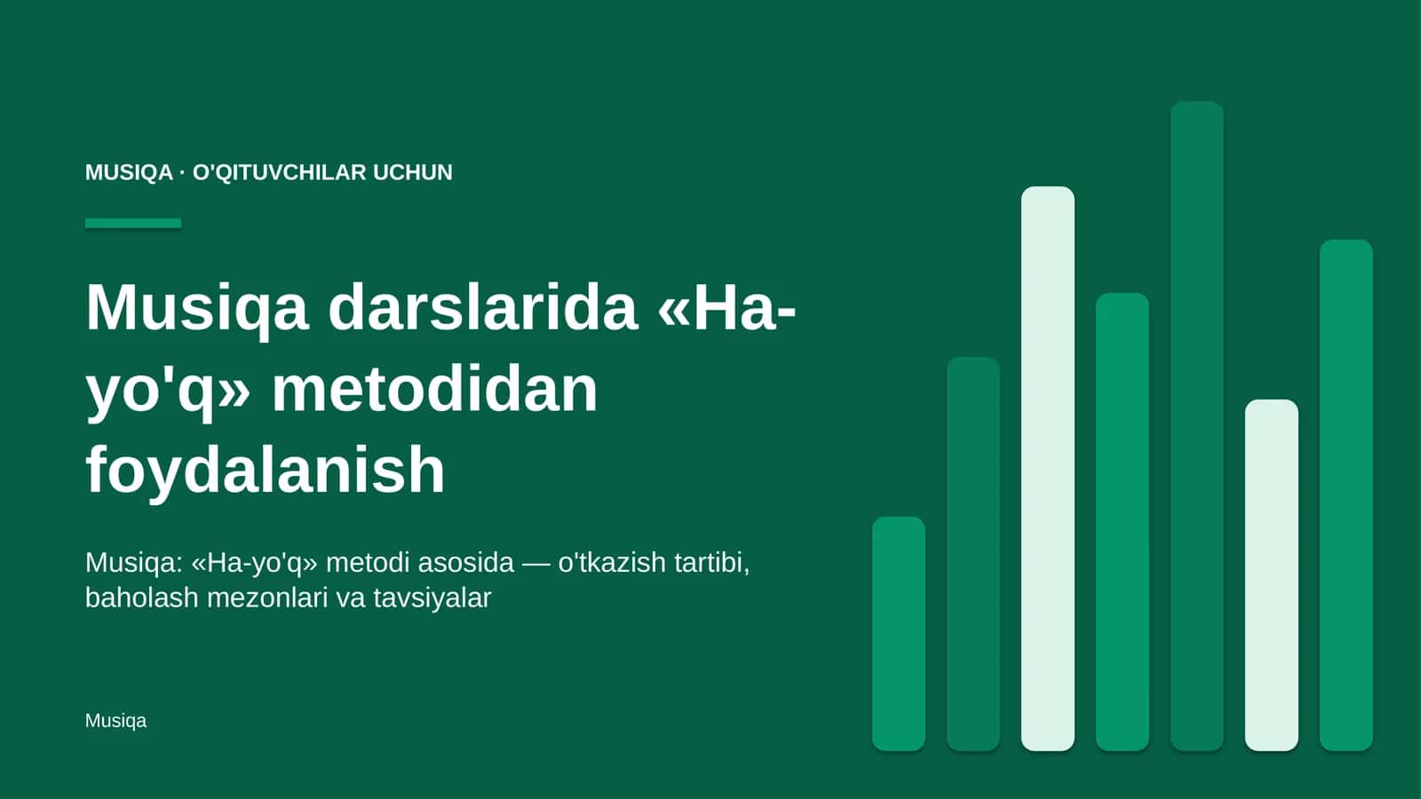 musiqa darslarida ha yo'q metodidan foydalanish 1752