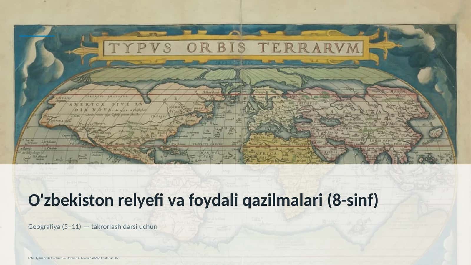 O'zbekiston relyefi va foydali qazilmalari (8-sinf)