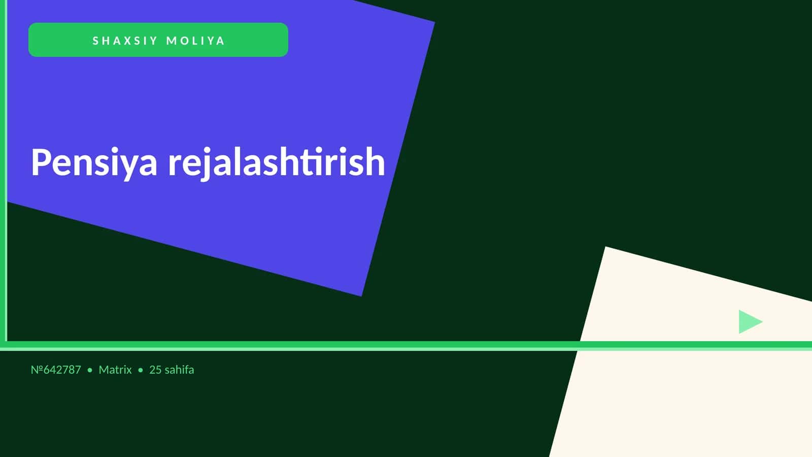 Pensiya rejalashtirish